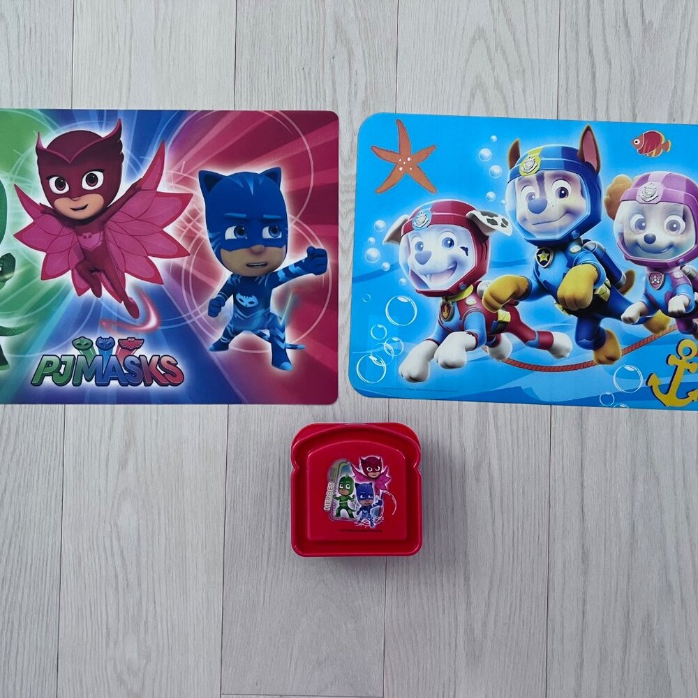 PJ Masks & Paw Patrol Placemats Sandwich Food Container